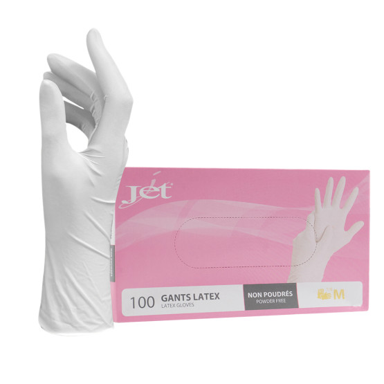 Gants latex usage unique non poudré