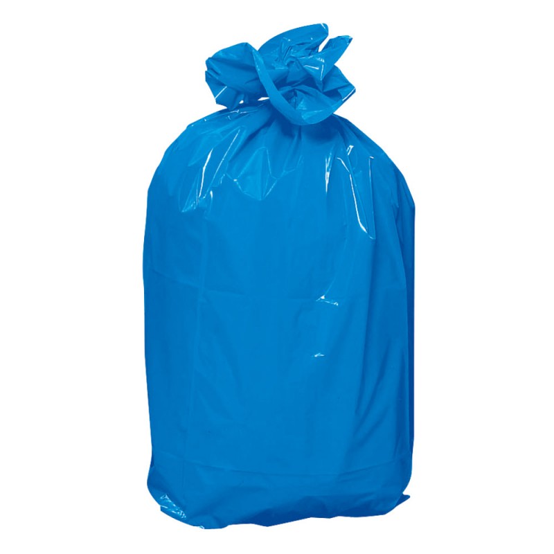 Sac poubelle en PE, bleu, 200 pièces, type 60